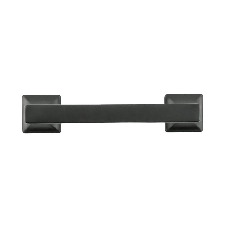 Matte Black Zinc Kitchen Cabinet Handle with Mounting Hardware, 5-1/16"