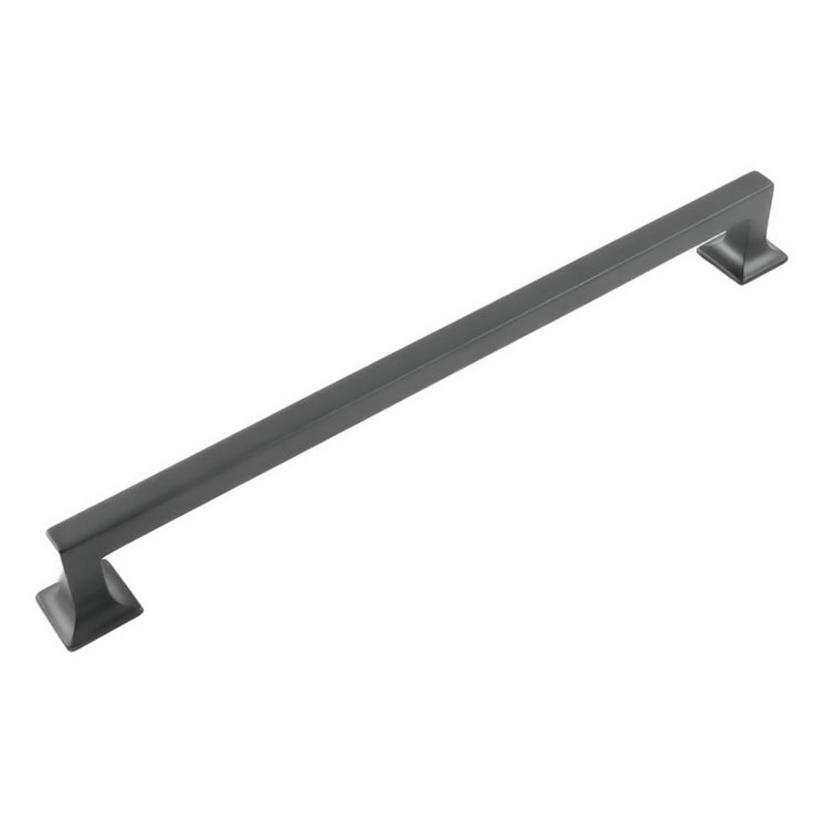 Matte Black Zinc Kitchen Cabinet Handle with Mounting Hardware, 5-1/16"