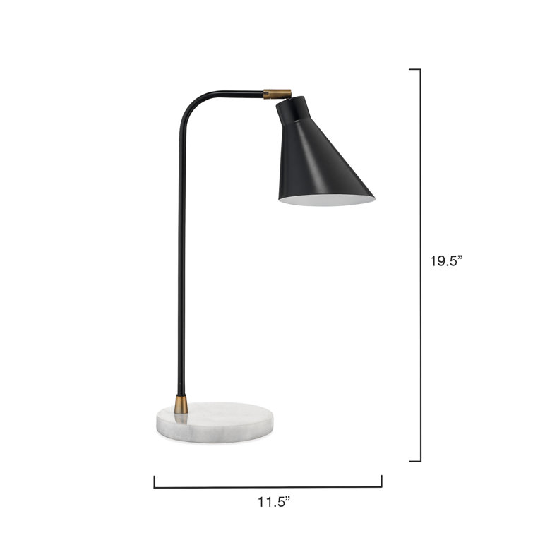 Adjustable Black Iron Desk Lamp with Marble Base