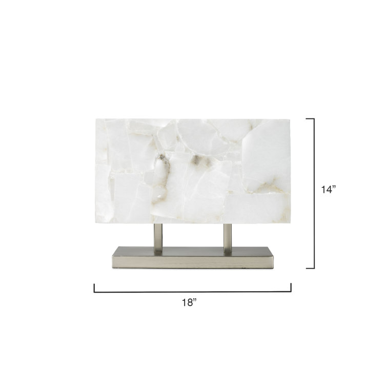 Silver Alabaster 2-Light Adjustable Table Lamp
