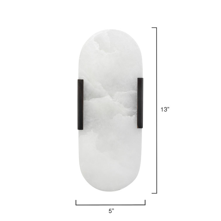 Oil Rubbed Bronze Alabaster Oval Wall Sconce