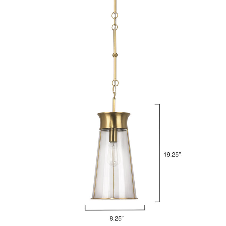 Antique Brass and Clear Glass Mini Pendant Light