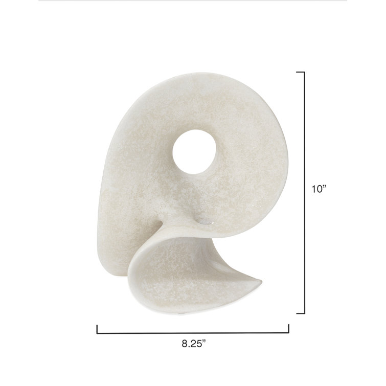 Small Off-White Resin Amorphous Winter Sculpture