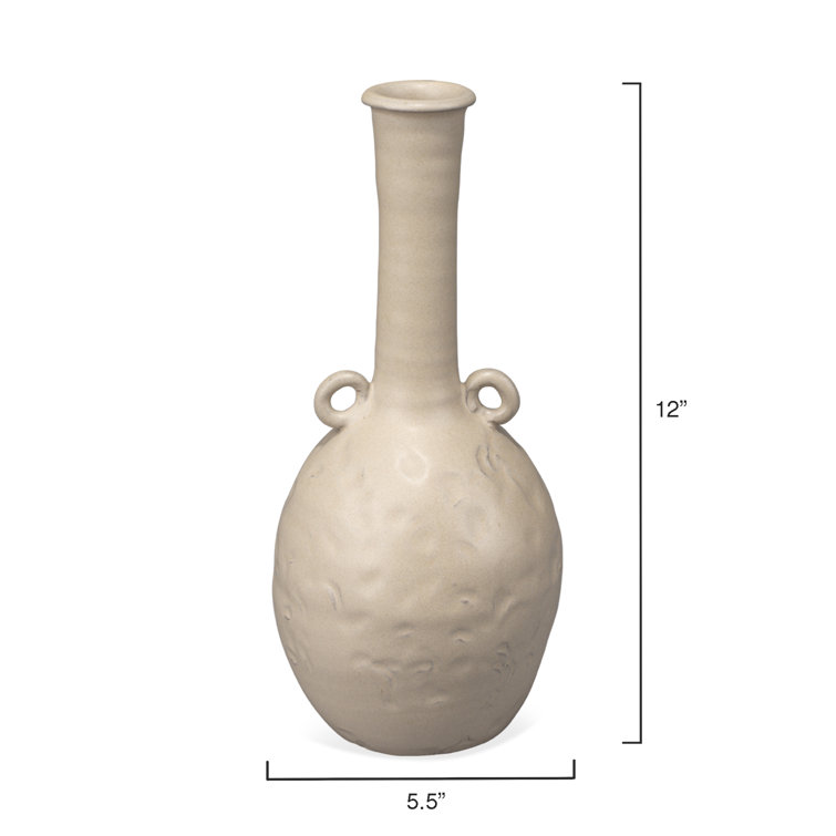 Handmade Beige Ceramic Decorative Table Vase