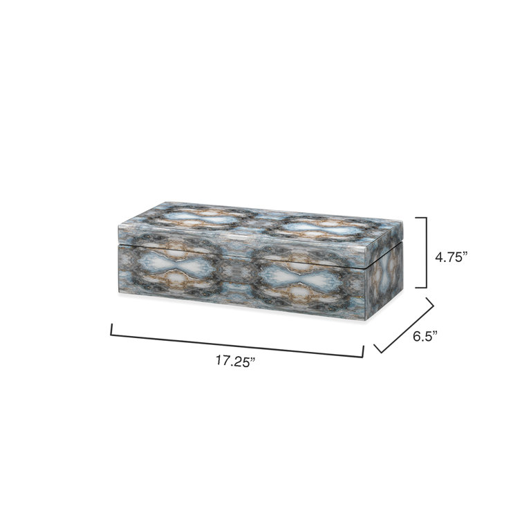 Indigo Blue Lacquered Decorative Storage Box