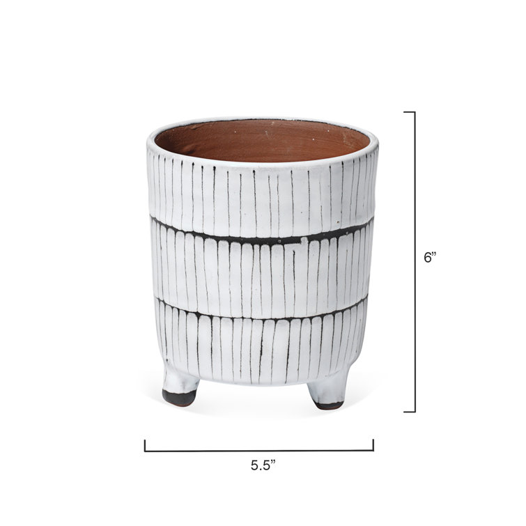 Cream and Dark Grey Ceramic Vase Set with Textured Finish