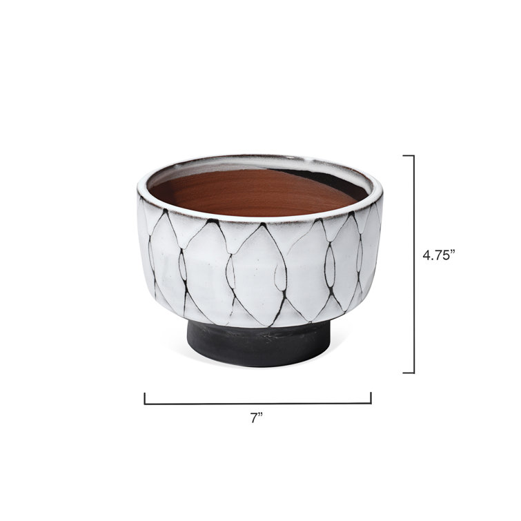 Cream and Dark Grey Ceramic Vase Set with Textured Finish