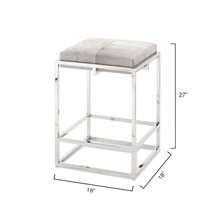 Shelby Gray Leather and Metal Counter Stool