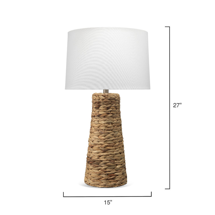 Coastal Breeze Handwoven Seagrass 27" Table Lamp with White Linen Shade