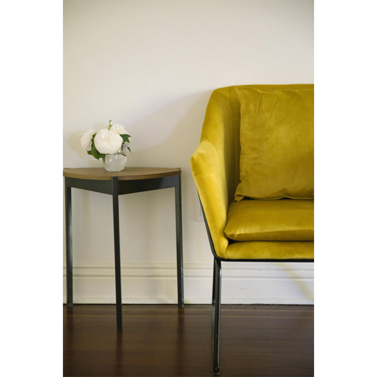 Tallulah Walnut Woodgrain & Gray Metal Triangular Nesting Tables