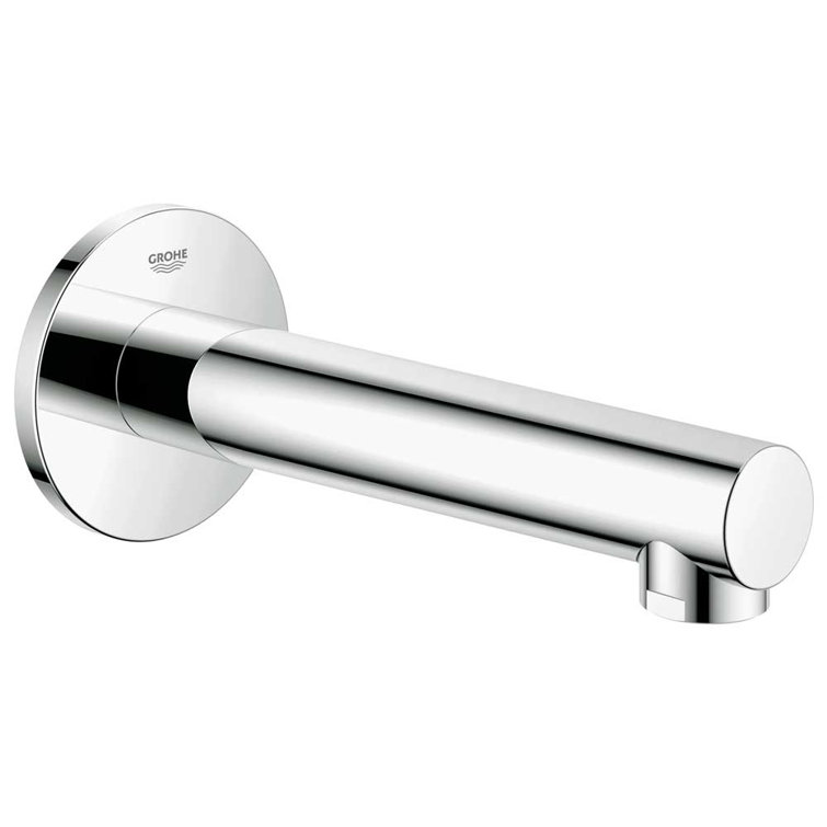 Contemporary Black and Chrome Wall Mounted Tub Spout