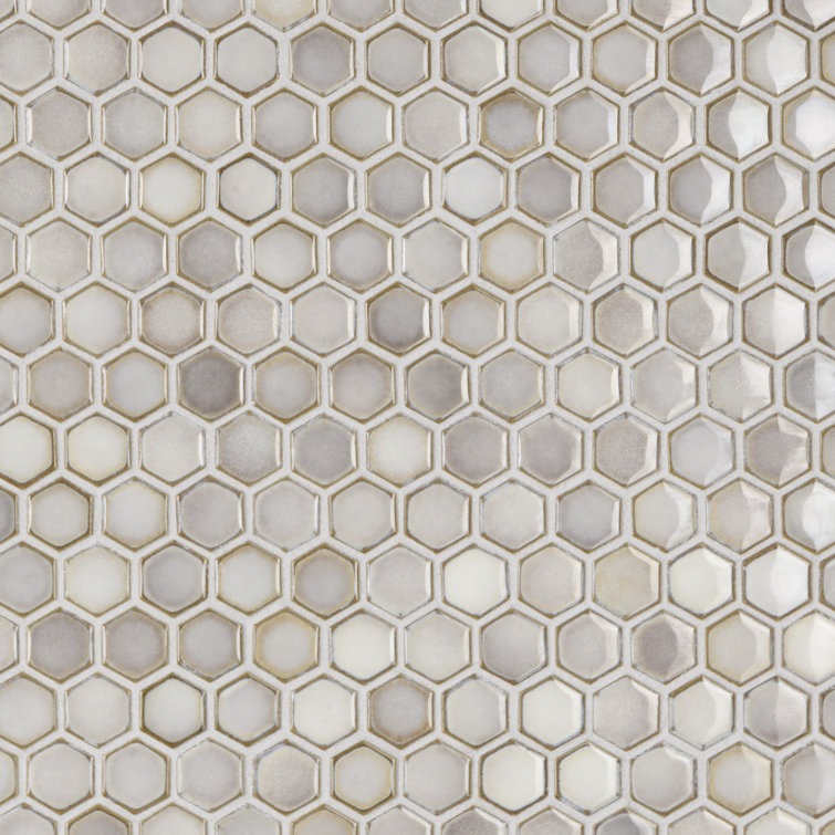 Dove Gray Hexagon Porcelain Mosaic Tile for Floor and Wall