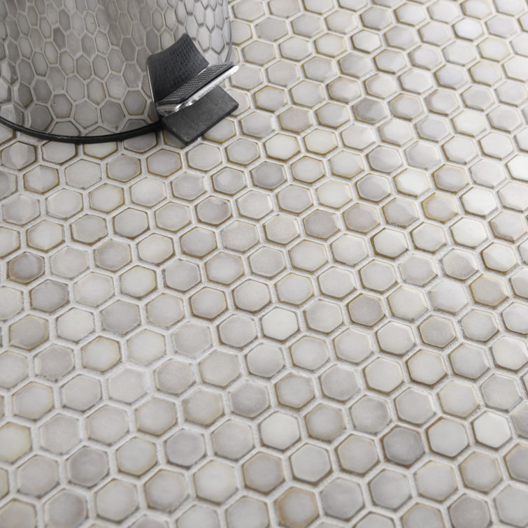 Dove Gray Hexagon Porcelain Mosaic Tile for Floor and Wall