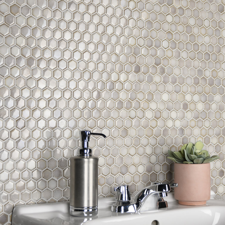Dove Gray Hexagon Porcelain Mosaic Tile for Floor and Wall