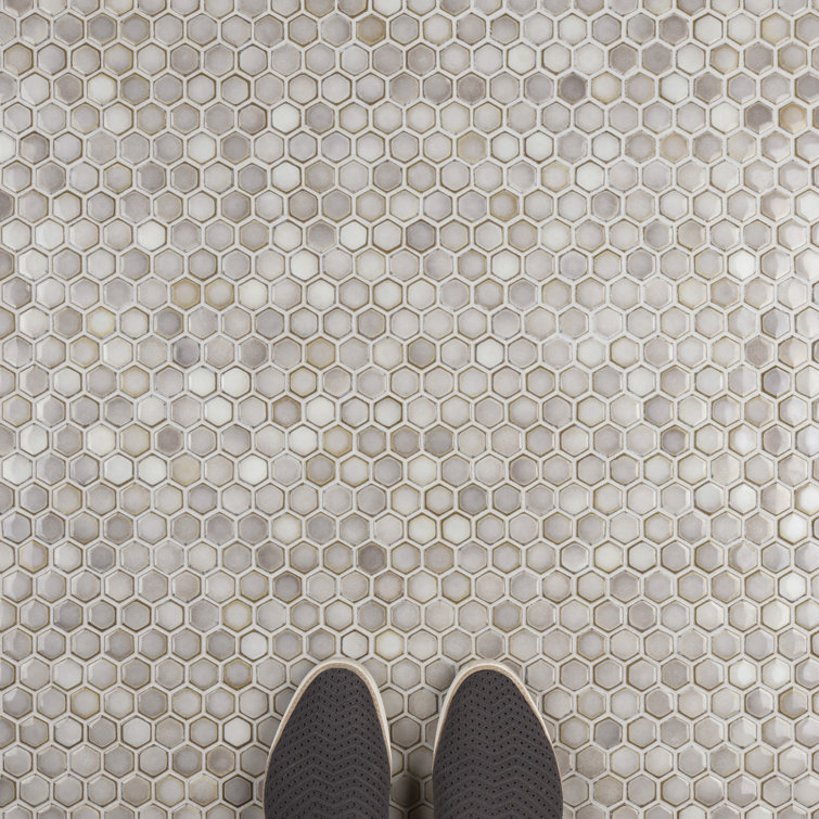 Dove Gray Hexagon Porcelain Mosaic Tile for Floor and Wall