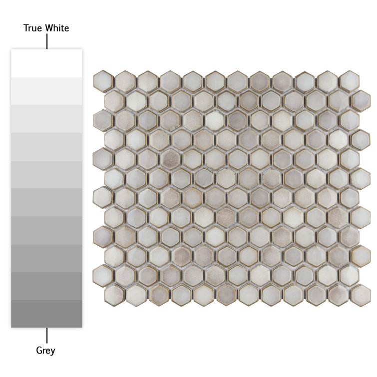 Dove Gray Hexagon Porcelain Mosaic Tile for Floor and Wall