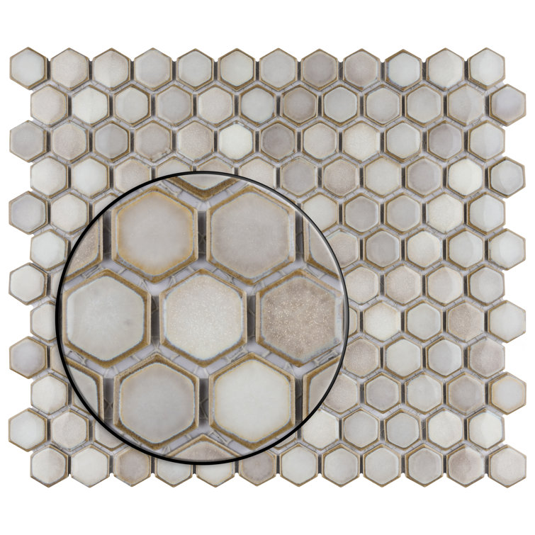 Dove Gray Hexagon Porcelain Mosaic Tile for Floor and Wall