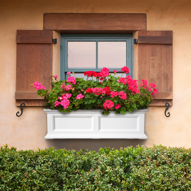 White 36" Traditional Resin Self-Watering Window Box Planter