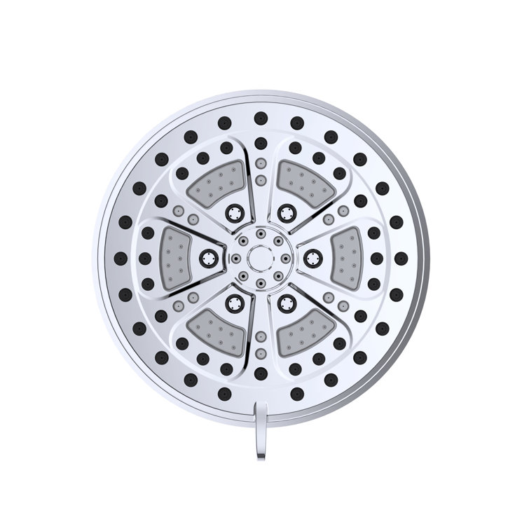 Mills Modern 7-inch Chrome 6-Function Wall Mounted Shower Head