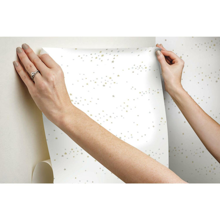 Celestial Silver and Gold Peel & Stick Wallpaper Roll