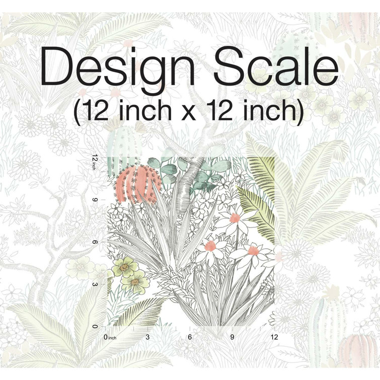 Gray Floral Peel and Stick Removable Wallpaper Roll
