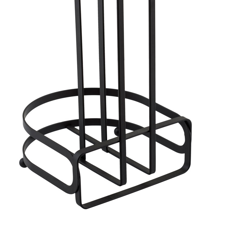 Black Steel Freestanding Toilet Paper Holder with Reserve