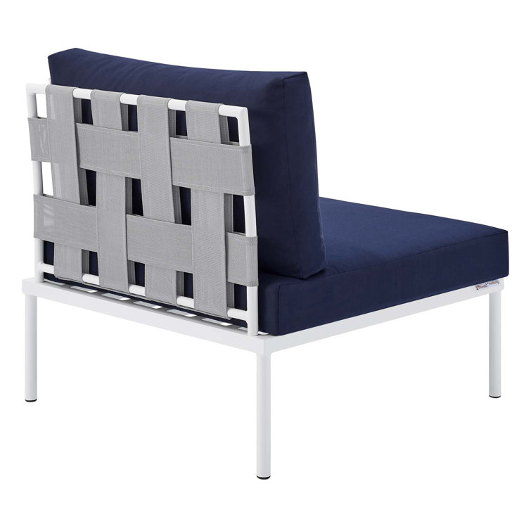 Harmony 10-Piece Navy Sunbrella Aluminum Outdoor Sectional Sofa Set