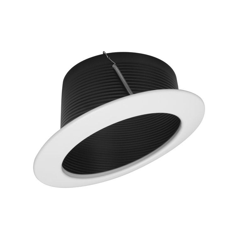 6-Inch White and Black Decorative Recessed Trim