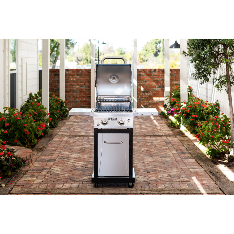 Nexgrill Deluxe Black 2-Burner Propane Gas Grill with Foldable Shelves