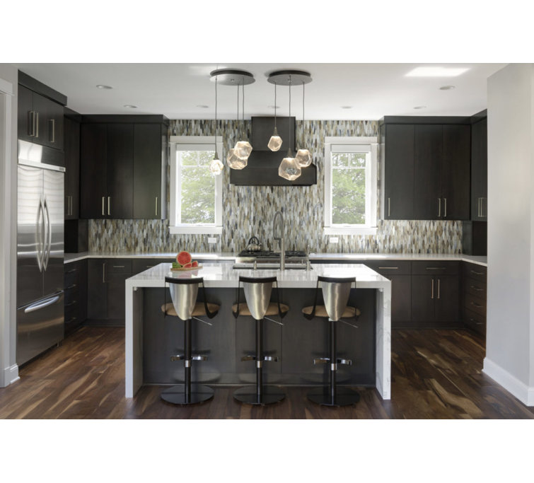 Matte Black Glass 3-Light LED Cluster Pendant