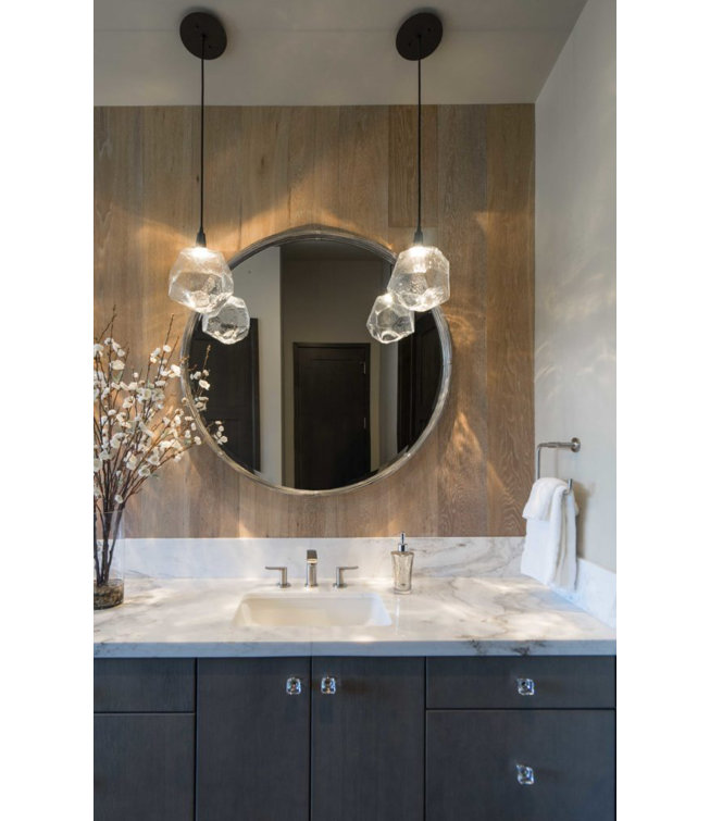 Gem Inspired 8.4" Smoke Glass & Satin Nickel LED Pendant Light