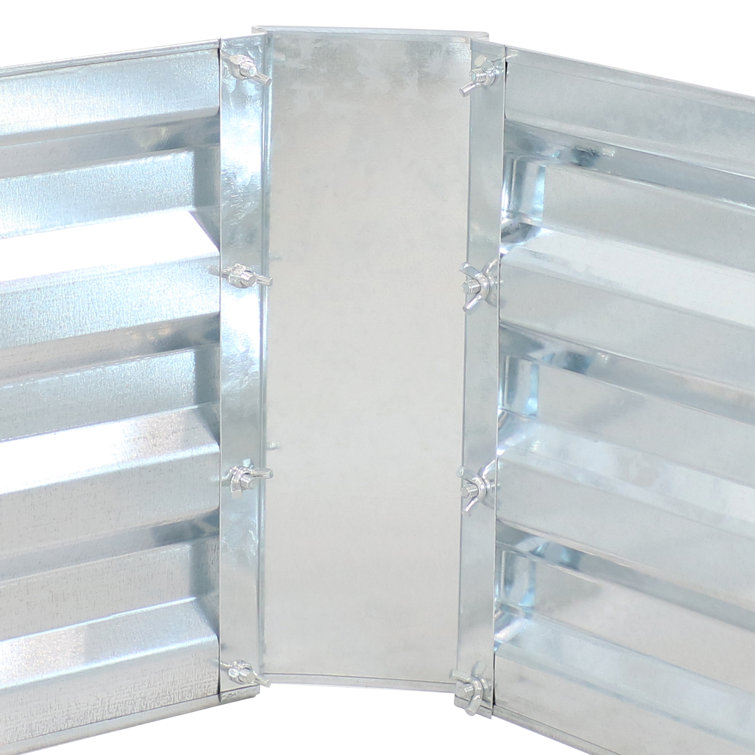 Silver Galvanized Steel Raised Garden Bed for Outdoor Plants