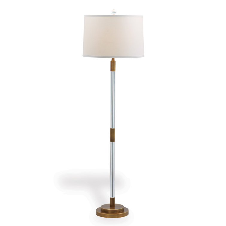 Maxwell 64'' Aged Brass and Crystal Floor Lamp