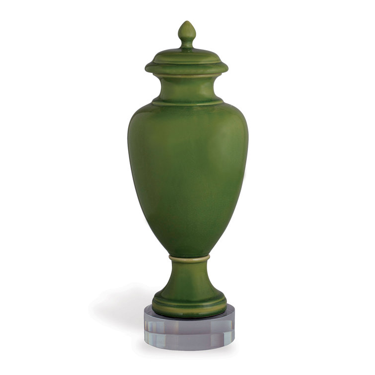 Handcrafted Apple Green Porcelain Novelty Vase with Lid