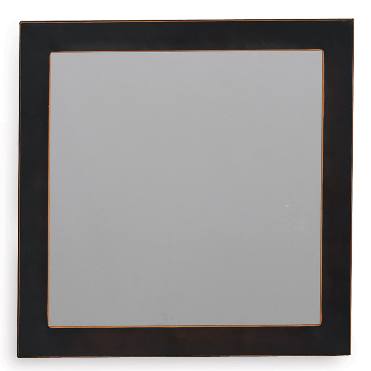 Classic Square 18'' Bronze Metal Framed Wall Mirror
