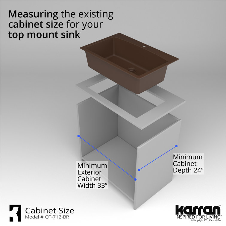 Brown Quartz Composite 33'' Single Bowl Kitchen Sink