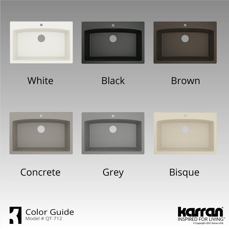 Brown Quartz Composite 33'' Single Bowl Kitchen Sink
