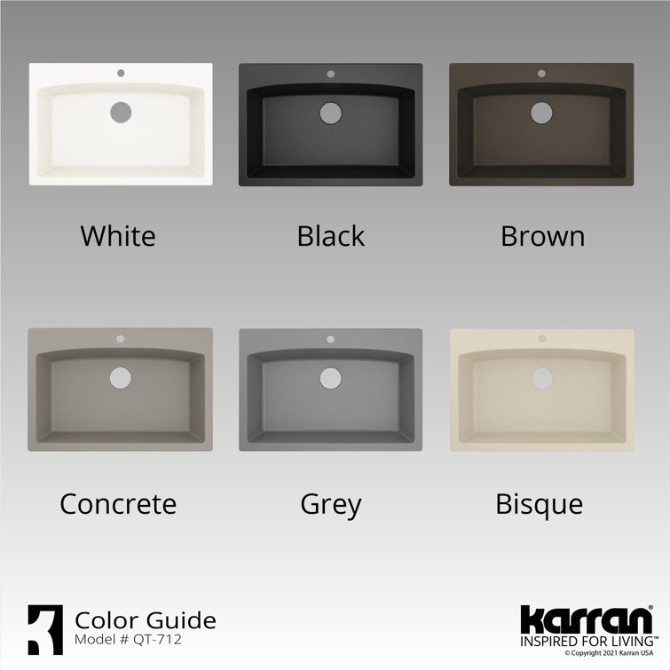 Gray Quartz Composite Single Bowl Kitchen Sink