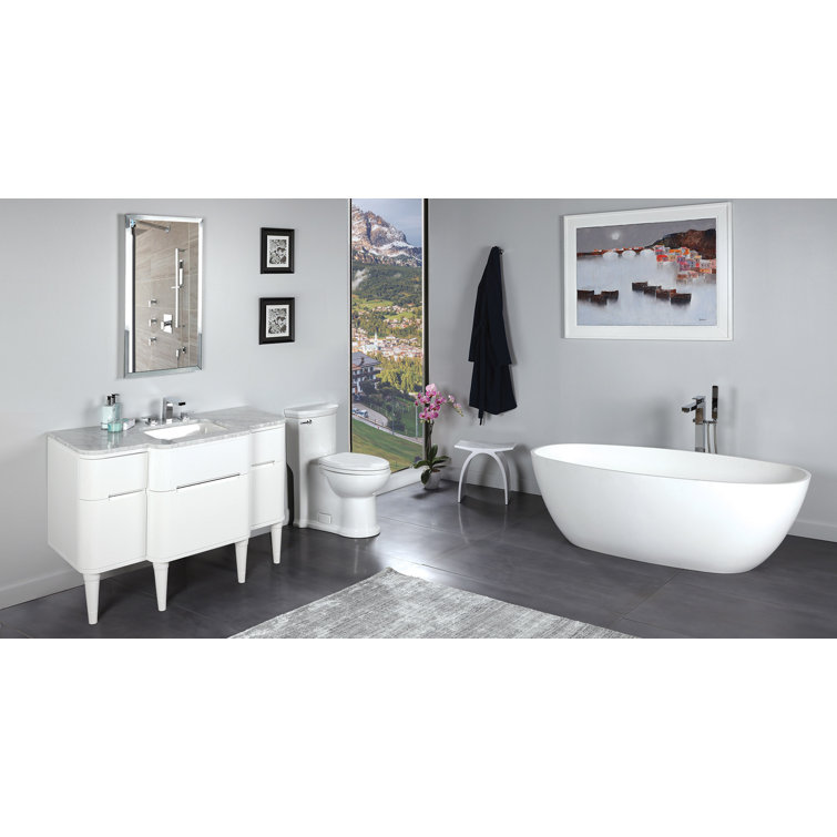 Gloss White Freestanding Oval Solid Surface Bathtub