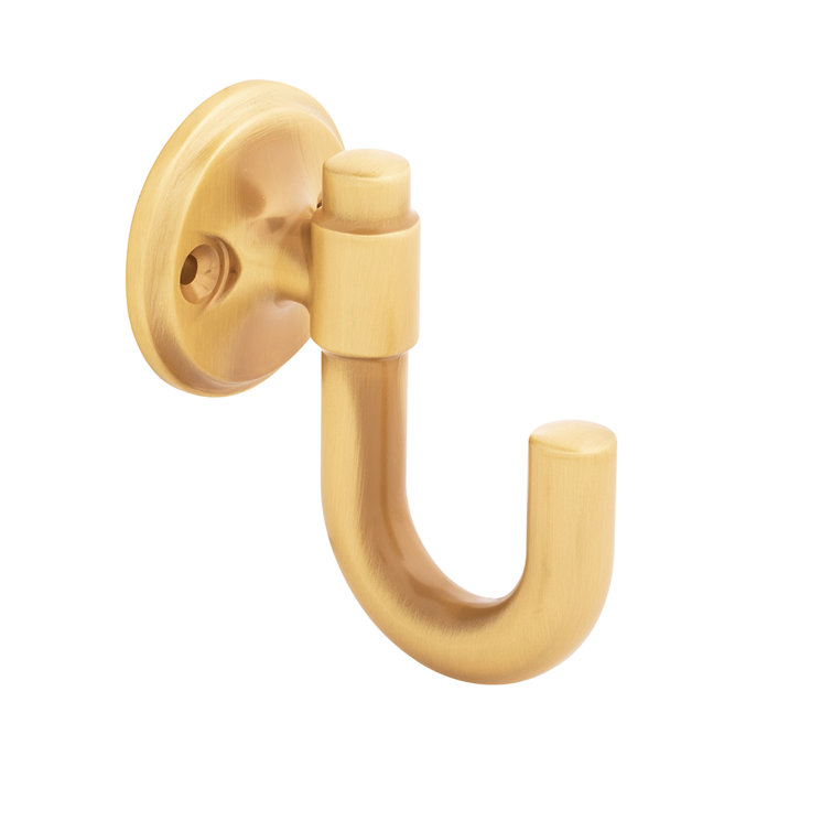 Piper Brushed Golden Brass Metal Wall Hook