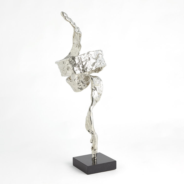 Elegant Nickel-Plated Twist Sculpture with Granite Base
