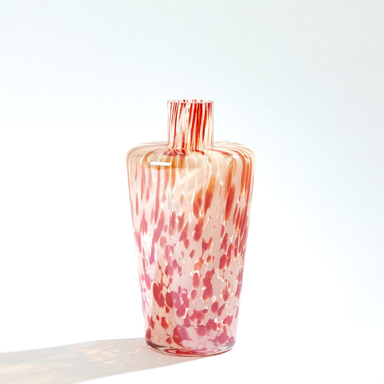 Black and Beige Blown Glass Decorative Table Vase