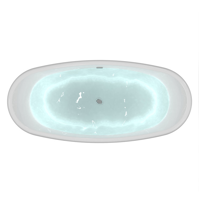 66'' Bronze and White Acrylic Freestanding Soaking Bathtub