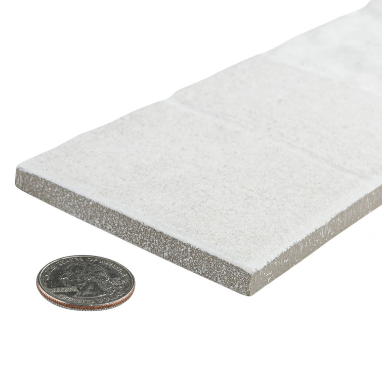 Blend 3" x 17.5" Matte White Porcelain Subway Wall Tile