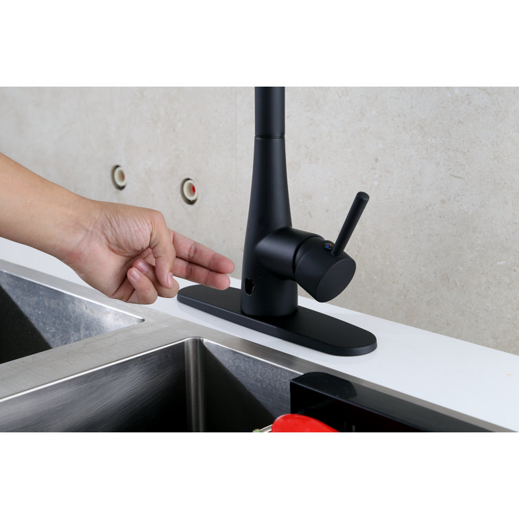 Matte Black Stainless Steel Touchless Pull Down Kitchen Faucet