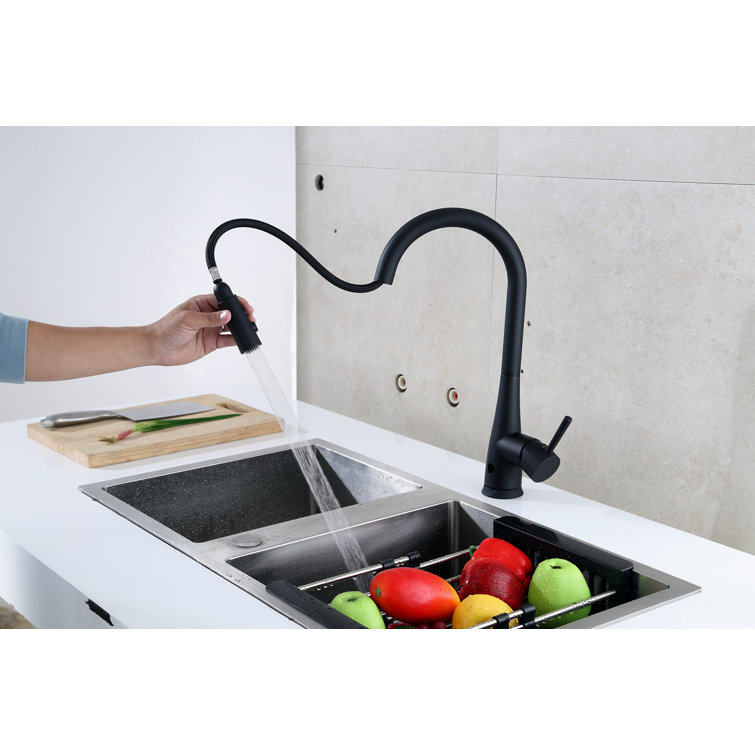 Matte Black Stainless Steel Touchless Pull Down Kitchen Faucet