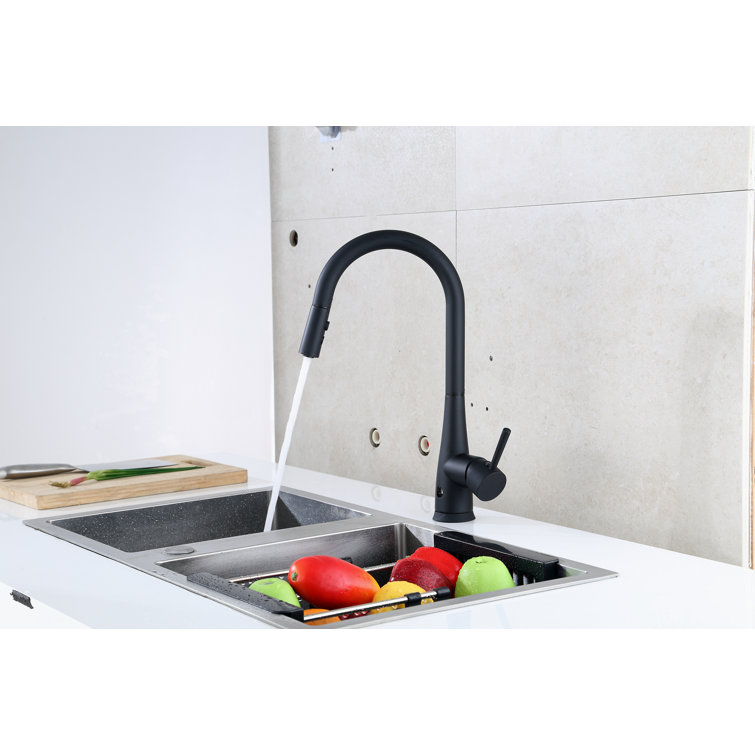 Matte Black Stainless Steel Touchless Pull Down Kitchen Faucet
