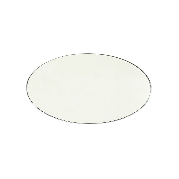 Classic Beveled Oval Wall Mirror in Nickel Finish 44.25"
