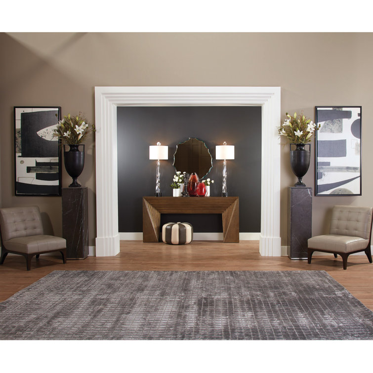 Asymmetrical Silver Beveled Accent Wall Mirror, 34.5''