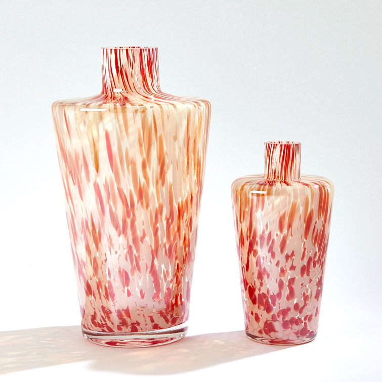 Black and Beige Blown Glass Decorative Table Vase